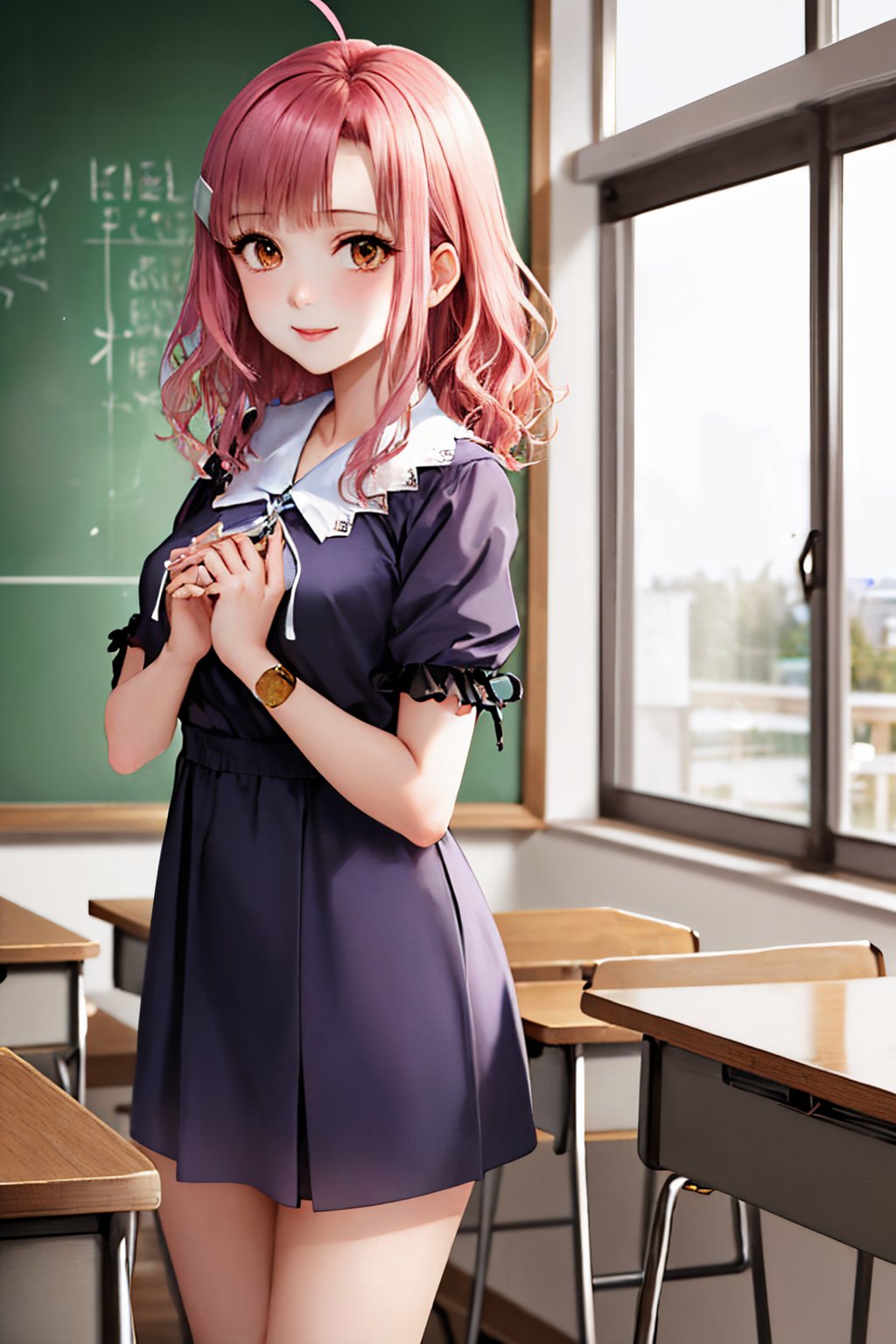 00041-194391835-(masterpiece, best quality_1.2), , cowboy shot, solo, 1girl, sakura megumi, smile, looking at viewer, own hands together, ahoge,.jpg